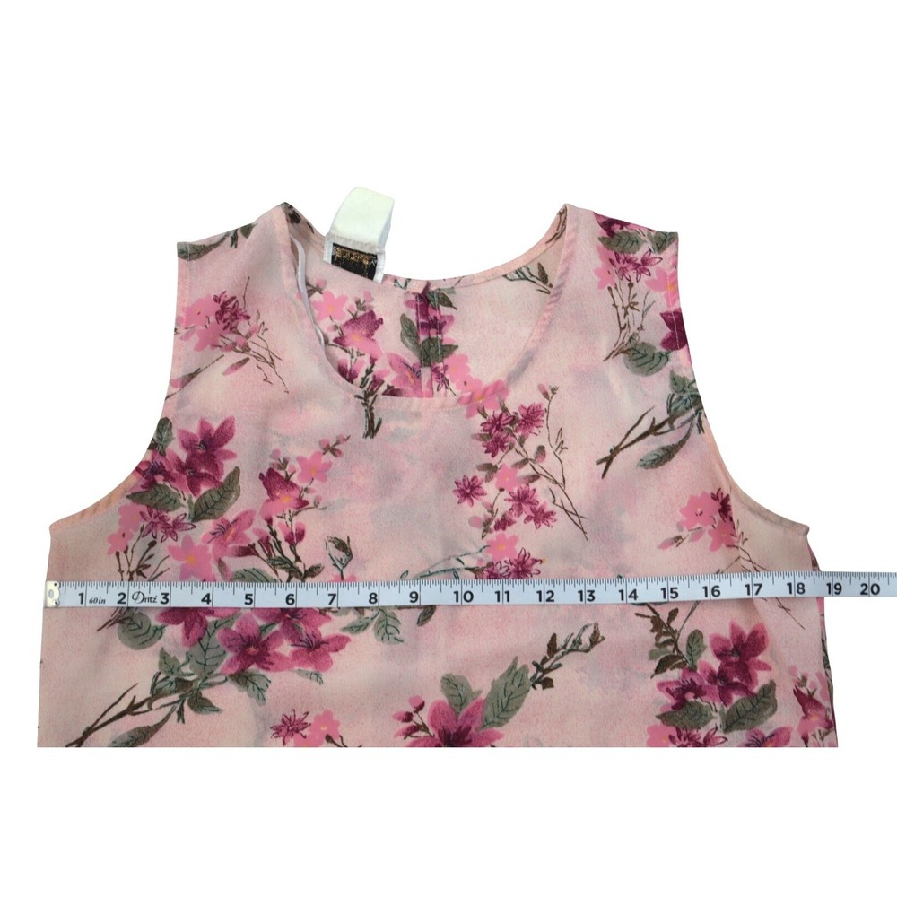 Vtg Bentley Floral Maxi Dress Pink Sz10 Chiffon Slit Elegant Sleeveless Ethereal - Picture 5 of 6